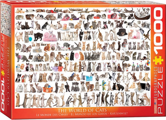 Eurographics - de wereld van katten [the world of cats] - 1000 stukjes 68×48cm (b×h) - legpuzzel