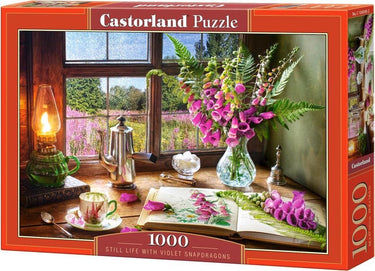 Castorland still life with violet snapdragons – puzzel – 1.000 stukjes – satijnen afwerking – perfecte pasvorm – europese kwaliteit