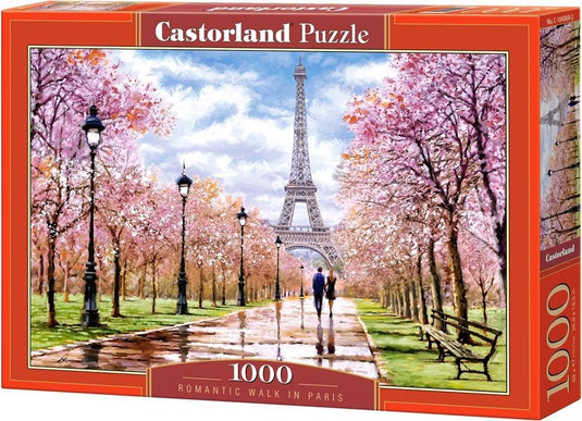 Castorland romantic walk in paris – puzzel – 1.000 stukjes – satijnen afwerking – perfecte pasvorm – europese kwaliteit