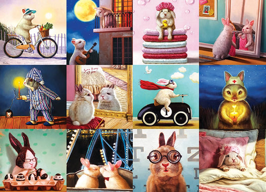 Eurographics - grappige konijnen [funny bunnies] - lucia heffernan - 1000 stukjes 68×48cm (b×h) - legpuzzel