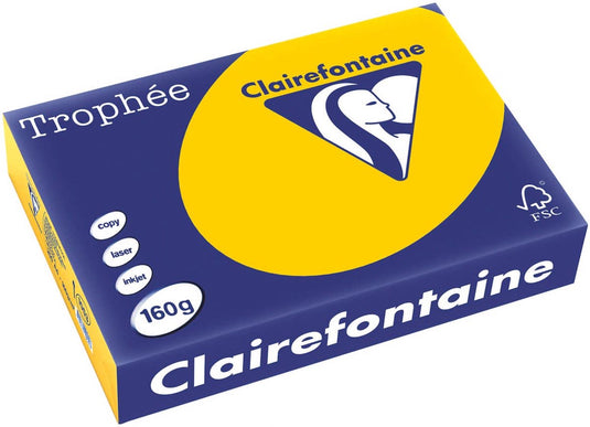Clairefontaine trophée intens a4 zonnebloemgeel 160 g 250 vel