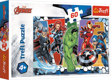 Trefl legpuzzel marvel avengers 60 stukjes karton superhelden.