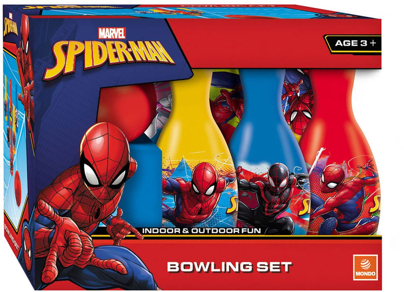 Load image into Gallery viewer, Mondo spiderman bowlingset speelgoed - 7-delig - kunststof - kind.
