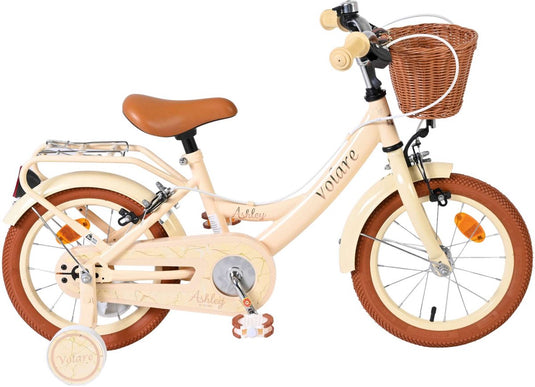 Volare ashley kinderfiets - meisjes - 14 inch - creme - twee handremmen