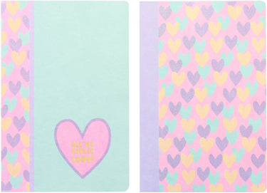 Kangaro schriften - b'log hearts - formaat a4 - met ruit 5mm - 2 stuks