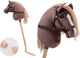 Johntoy holly horse - hobby paard de luxe met korte stok,ca. 80 cm met halster , stokpaardje voor horsing om op te rijden voor kinderen zonder geluid