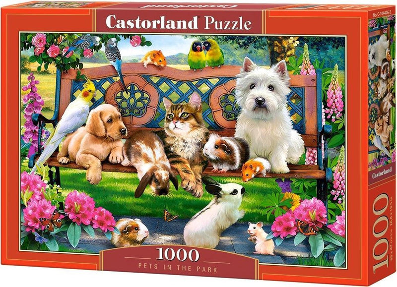 Load image into Gallery viewer, Castorland pets in the park – puzzel – 1.000 stukjes – satijnen afwerking – perfecte pasvorm – europese kwaliteit
