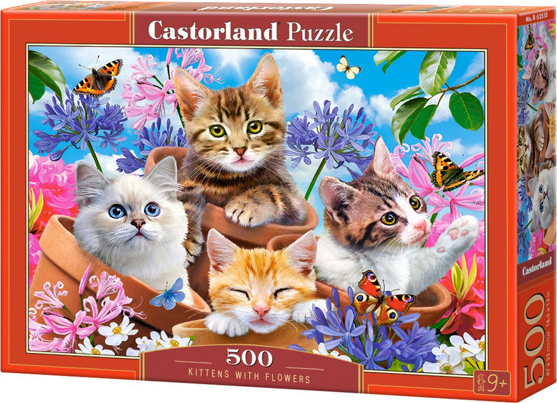 Load image into Gallery viewer, Castorland legpuzzel kittens with flowers, 500st.
