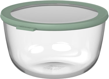 Mepal glazen vershouddoos rond cirqula - 3000 ml - glazen vershoudbakjes - hittebestendig tot 550 °c. zonder deksel - meal prep bakjes - nordic sage