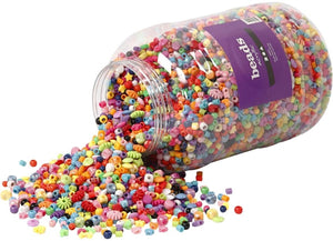 Creativ company xl emmer met plastic kralen, 8100st.
