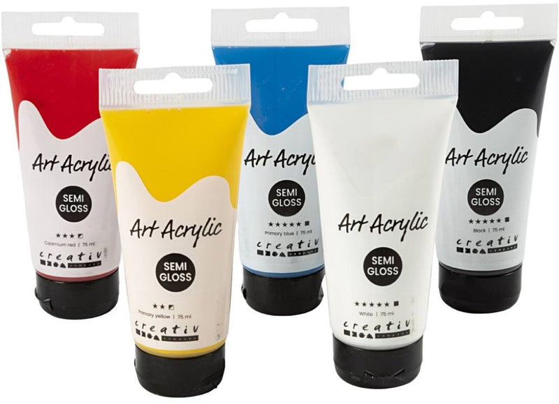 Load image into Gallery viewer, Pigment art acrylverf primaire kleuren, 5x75ml
