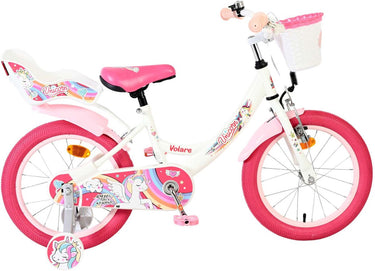 Volare unicorn kinderfiets - meisjes - 16 inch - wit