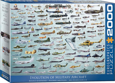 Eurographics - evolutie van militaïre vliegtuigen [evolution of military aircraft] - 2000 stukjes 97×68cm (b×h) - legpuzzel