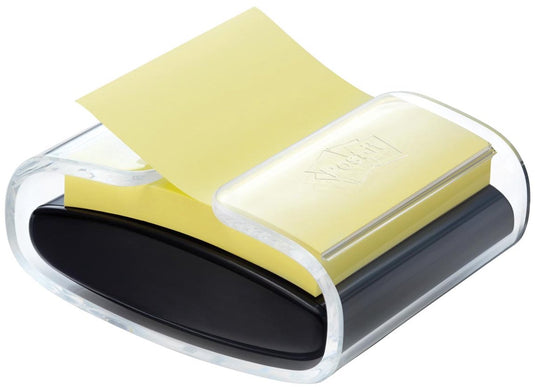 Post-it ® z-notes dispenser pro + 1 x super sticky z-notes, canary yellow™, 76 x 76 mm, 90 blaadjes blok
