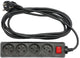 Vorel 72630 serie - geaarde stekkerdoos - 4 stopcontacten - 1,5m - zwart