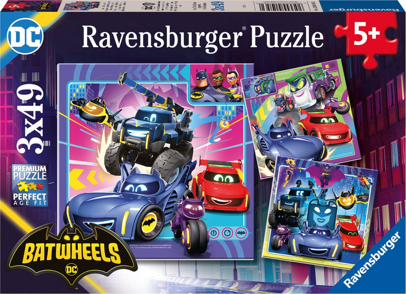 Load image into Gallery viewer, Ravensburger puzzel batwheels - drie puzzels - 49 stukjes - kinderpuzzel
