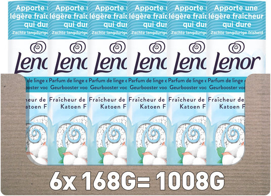 Lenor light geurbooster katoen fris - 6 x 168 gram - wasparfum