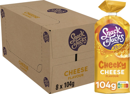 Snack a jacks rijstwafel cheese - tussendoortje - 8 x 104 gram