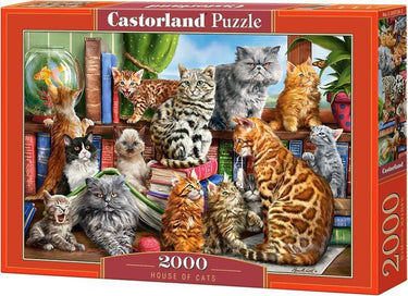 Castorland house of cats – puzzel – 2.000 stukjes – satijnen afwerking – perfecte pasvorm – europese kwaliteit