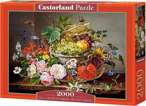 Castorland still life with flowers and fruit basket – puzzel – 2.000 stukjes – satijnen afwerking – perfecte pasvorm – europese kwaliteit