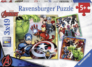 Ravensburger puzzel the avengers - drie puzzels - 49 stukjes - kinderpuzzel