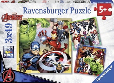 Ravensburger puzzel the avengers - drie puzzels - 49 stukjes - kinderpuzzel