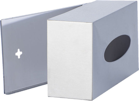 Wenko box voor tissues rvs mat 25x12x8cm - tissuebox roestvrijstaal - tissuehouder - zakdoekendoos - tissuedoos staand of wandbevestigd, met bodem