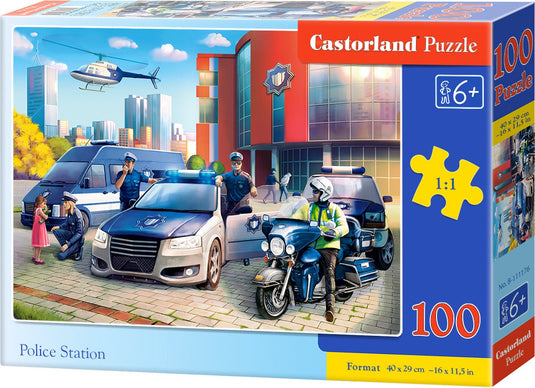 Castorland police station – puzzel – 100 stukjes – politie – premium kwaliteit