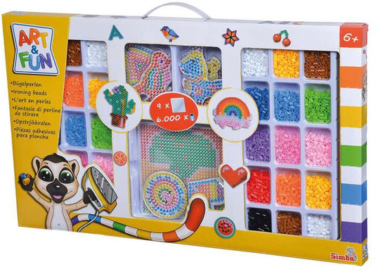 Simba - strijkkralen - art fun 6000 strijkparels - set met stekkerbord - verschillende kleuren