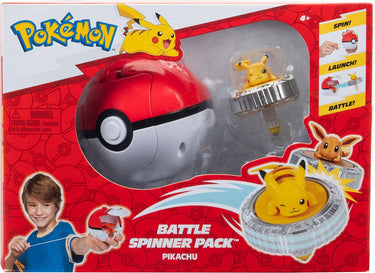 Jazwares pokémon - battle spinner game - pikachu poké ball