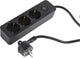 Q-link stekkerdoos - 3-voudig - met schakelaar - plat - 3 x 1.5 mmâ² - 1.5 m - pvc - zwart