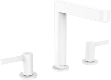 Hansgrohe finoris - wastafelmengkraan - 3-gats uitvoering - met afvoerplug - 160mm - mat wit