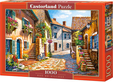 Castorland rue de village – puzzel – 1.000 stukjes – satijnen afwerking – perfecte pasvorm – europese kwaliteit