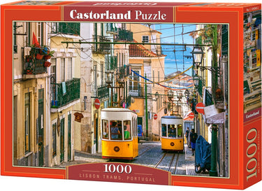 Castorland lisbon trams, portugal – puzzel – 1.000 stukjes – satijnen afwerking – perfecte pasvorm – europese kwaliteit