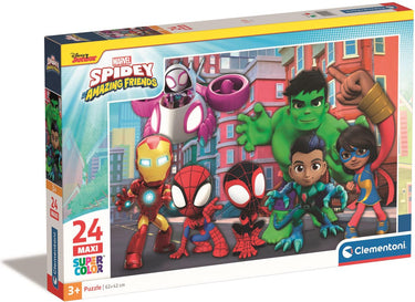 Clementoni legpuzzel super color maxi spidey, 24st.