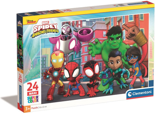 Clementoni legpuzzel super color maxi spidey, 24st.