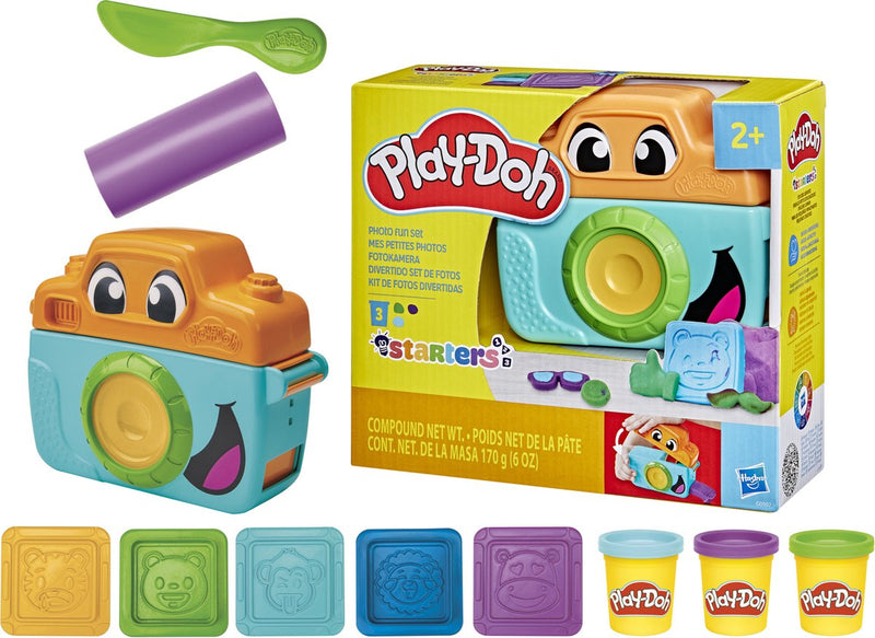 Load image into Gallery viewer, Play-doh fotoplezier voor beginners speelset - boetseerklei - speelgoedcamera - 3 potjes - knutselen voor kinderen
