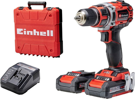 Einhell accu boor- schroefmachine tp-cd 18 50 li bl kit - power x-change - 18 v li-ion - 50 nm - 0-500 0-1.800 t min - koolborstelloze motor - incl. 2x 2.0 ah accu, lader en transport- opbergkoffer
