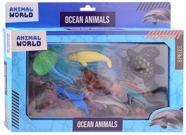 Johntoy zeedieren speelset - animal world - 8-delig speelgoed.