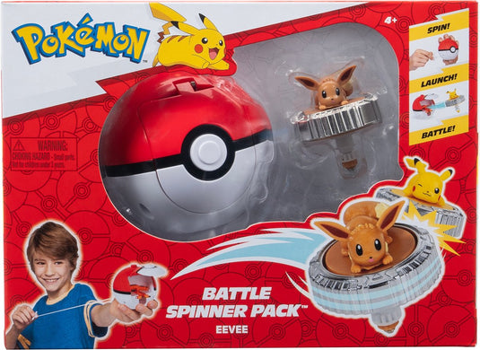 Jazwares pokémon - battle spinner game - eevee poké ball