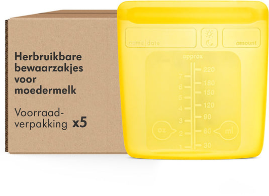 Medela herbruikbare moedermelk bewaarzakjes - 100% lekvrij - 5 stuks - gebruik tot 500 keer