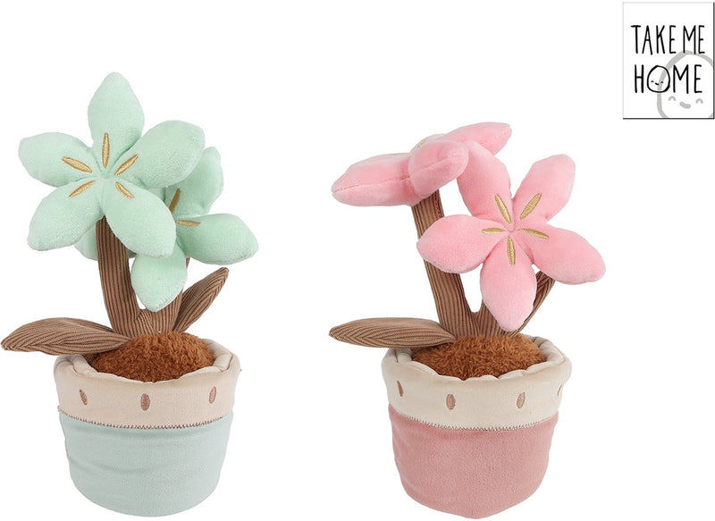 Load image into Gallery viewer, Take me home plant pluche met 2 bloemen l - 24cm
