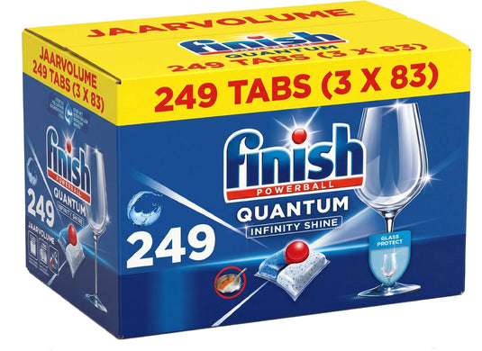 Finish quantum infinity shine vaatwastabletten - 3 x 83 = 249 capsules - voordeelverpakking
