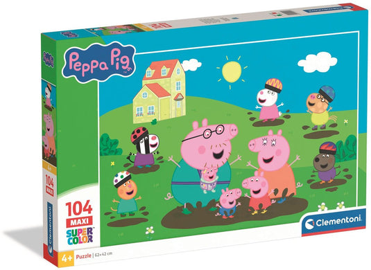 Clementoni kinderpuzzel peppa pig - puzzel 104 maxi stukjes - legpuzzel voor je kind - educatief speelgoed - puzzels voor kinderen vanaf 4 jaar