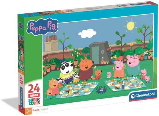 Clementoni kinderpuzzel peppa pig - puzzel 24 maxi stukjes - peuter legpuzzel en educatief speelgoed - puzzels voor kinderen vanaf 3 jaar