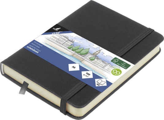 Kangaro schetsboek - a6 - cold grey - pu-hardcover - met elastiek en leeslint - k-861215