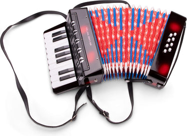 New classic toys ® speelgoed accordeon voor kinderen - speelgoedinstrument - zwart - inclusief muziekboekje met 8 liedjes - vanaf 3 jaar
