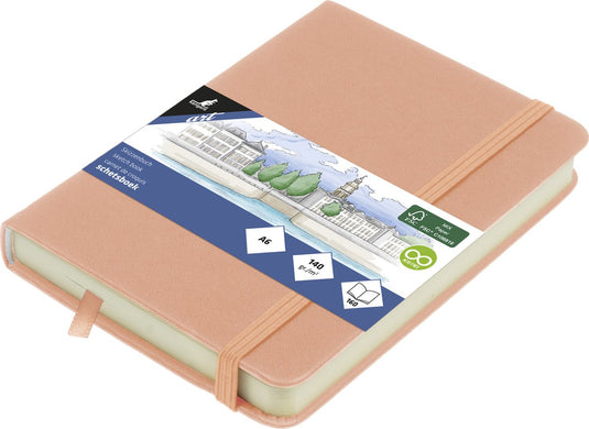 Kangaro schetsboek a6 - oudroze - pu hardcover - met elastiek en lint - schetsblok - schetsboeken - k-861212