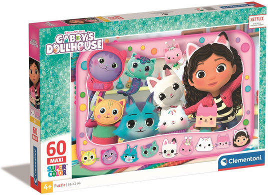 Clementoni - puzzel - 60 stukjes - gabby's poppenhuis - kinderpuzzel - vanaf 4 jaar