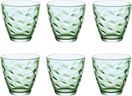 Bormioli rocco flora verde glazen 260 ml - groen - set-6